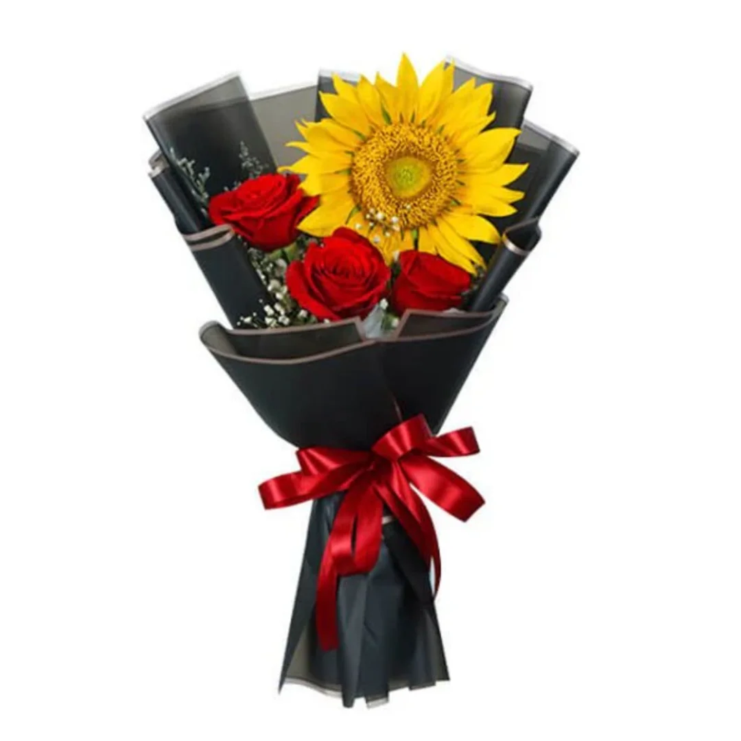 Sunflower and Roses Bouquet