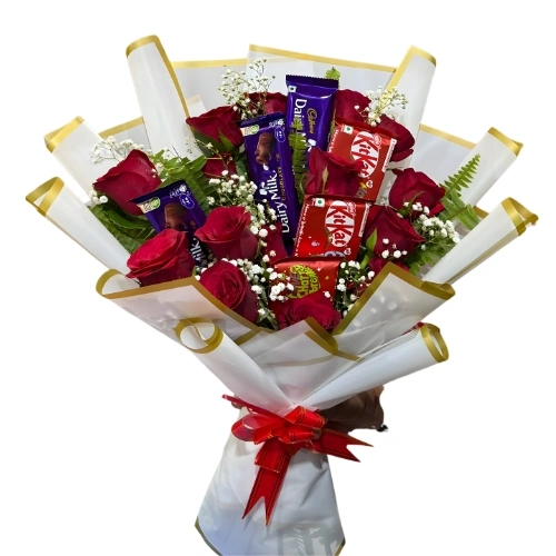 Eternal Love Roses & Chocolate Gift Bouquet
